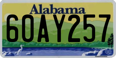 AL license plate 60AY257