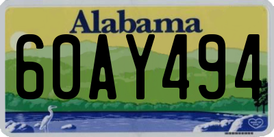 AL license plate 60AY494