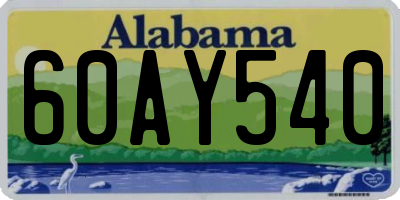 AL license plate 60AY540