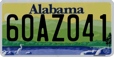 AL license plate 60AZ041