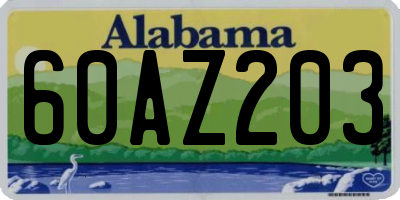 AL license plate 60AZ203