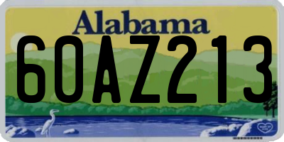 AL license plate 60AZ213