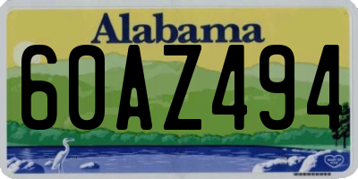 AL license plate 60AZ494