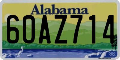 AL license plate 60AZ714
