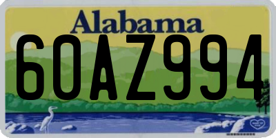 AL license plate 60AZ994