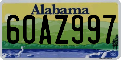AL license plate 60AZ997