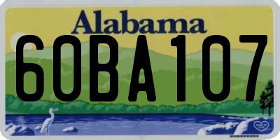 AL license plate 60BA107