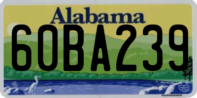 AL license plate 60BA239