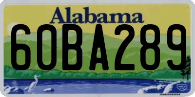 AL license plate 60BA289