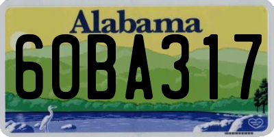 AL license plate 60BA317
