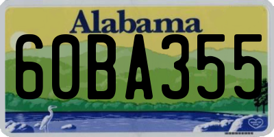 AL license plate 60BA355