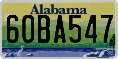 AL license plate 60BA547