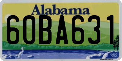 AL license plate 60BA631
