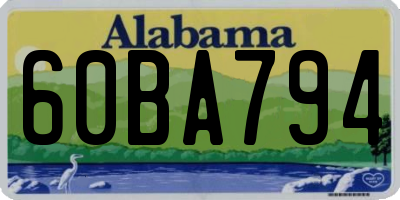 AL license plate 60BA794