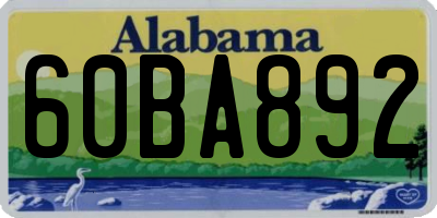AL license plate 60BA892