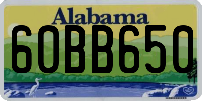 AL license plate 60BB650