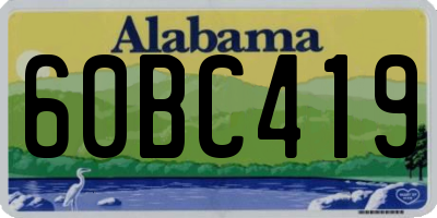 AL license plate 60BC419