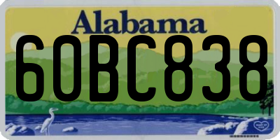 AL license plate 60BC838