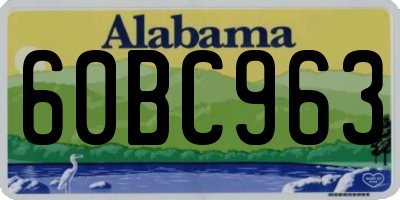 AL license plate 60BC963