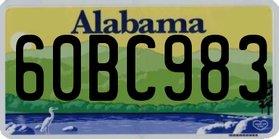 AL license plate 60BC983