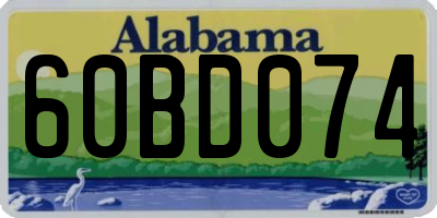 AL license plate 60BD074
