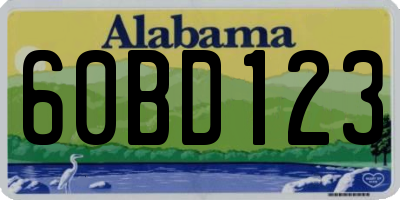 AL license plate 60BD123