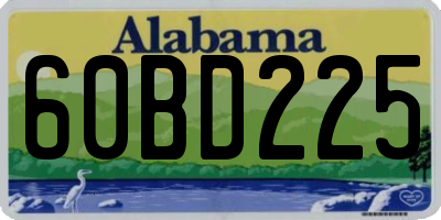 AL license plate 60BD225
