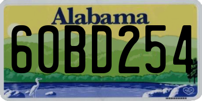 AL license plate 60BD254