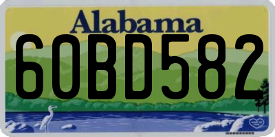 AL license plate 60BD582