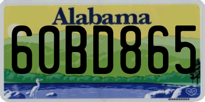 AL license plate 60BD865