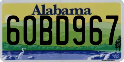 AL license plate 60BD967