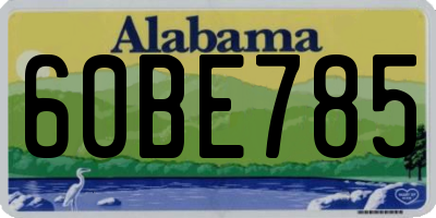 AL license plate 60BE785