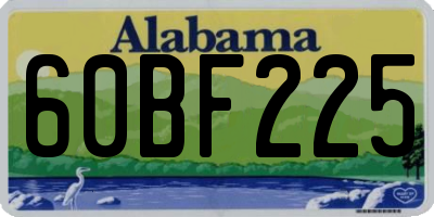 AL license plate 60BF225