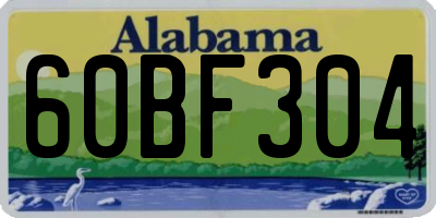 AL license plate 60BF304