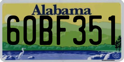 AL license plate 60BF351