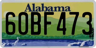 AL license plate 60BF473