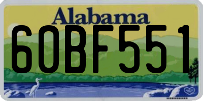 AL license plate 60BF551
