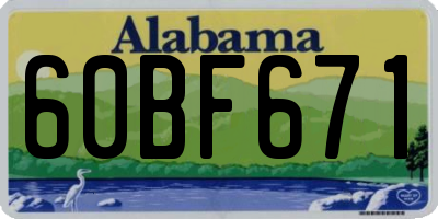 AL license plate 60BF671