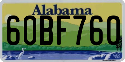 AL license plate 60BF760