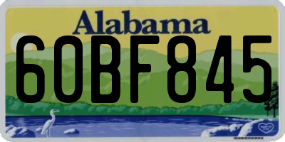 AL license plate 60BF845