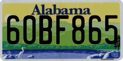 AL license plate 60BF865