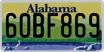 AL license plate 60BF869