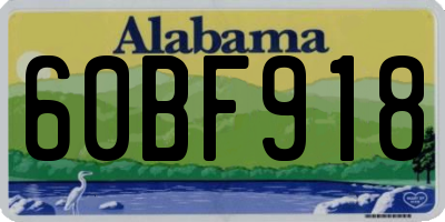AL license plate 60BF918