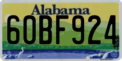 AL license plate 60BF924
