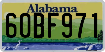 AL license plate 60BF971