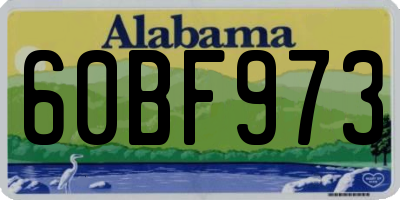 AL license plate 60BF973