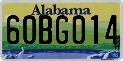 AL license plate 60BG014