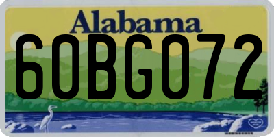 AL license plate 60BG072