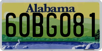 AL license plate 60BG081