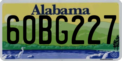 AL license plate 60BG227